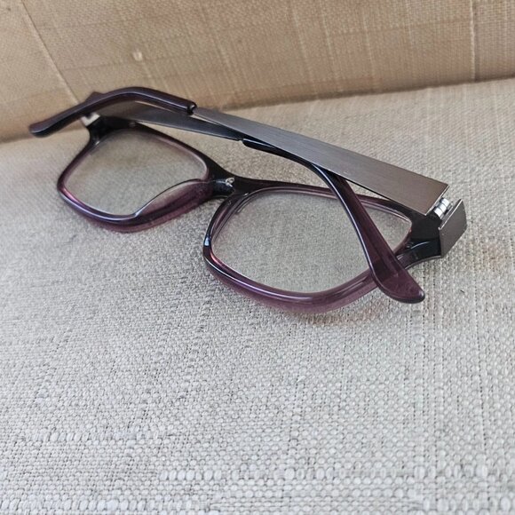 SEE Women Glasses Frame Gunmetal/Purple Tone Eye Wear 5364 Eyeglasses Frame only - Picture 9 of 12
